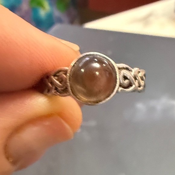 Jewelry - Sterling Silver Smoky Quartz Celtic Knot Ring